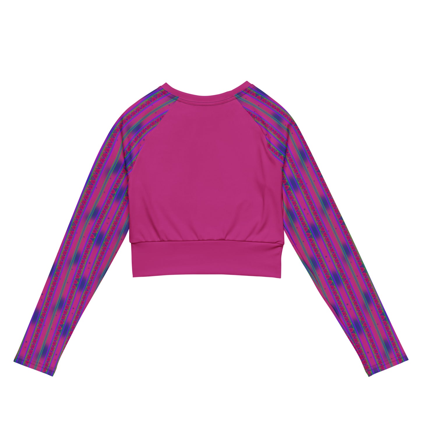Space Daddy Women's Heart Lace Long Sleeve Recycled Crop Top