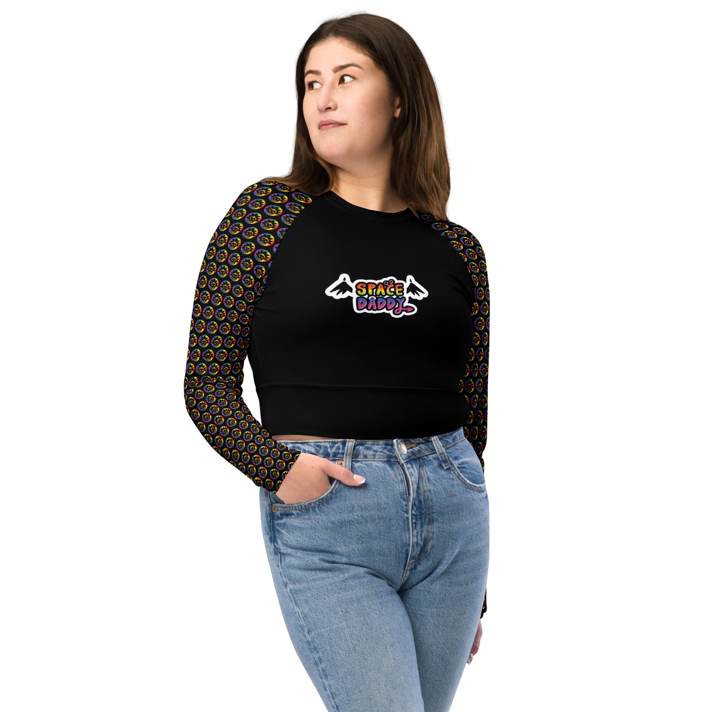 Space Daddy Women's Icon Recycled Long-Sleeve Crop Top
