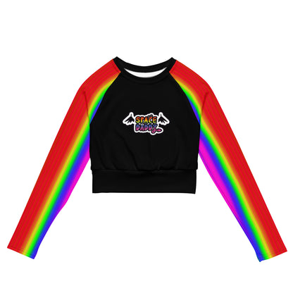 Space Daddy Women's Rainbow Angel Long Sleeve Recycled Crop Top