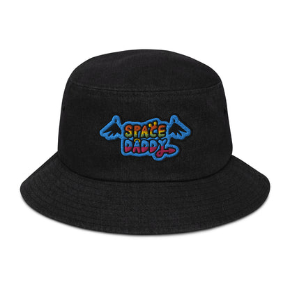 Space Daddy Black Denim Bucket Hat