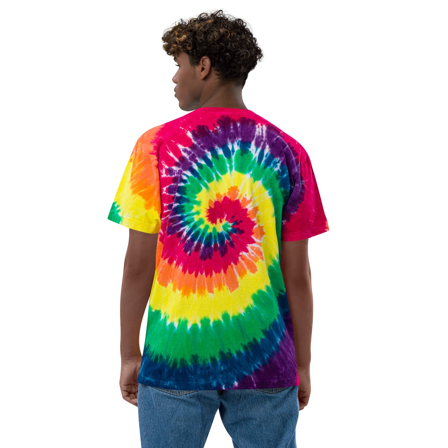 Space Daddy Embroidered Oversized Tie-Dye Shirt