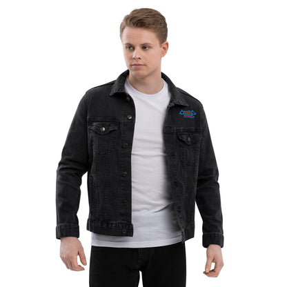 Space Daddy Embroidered Black Denim Jacket